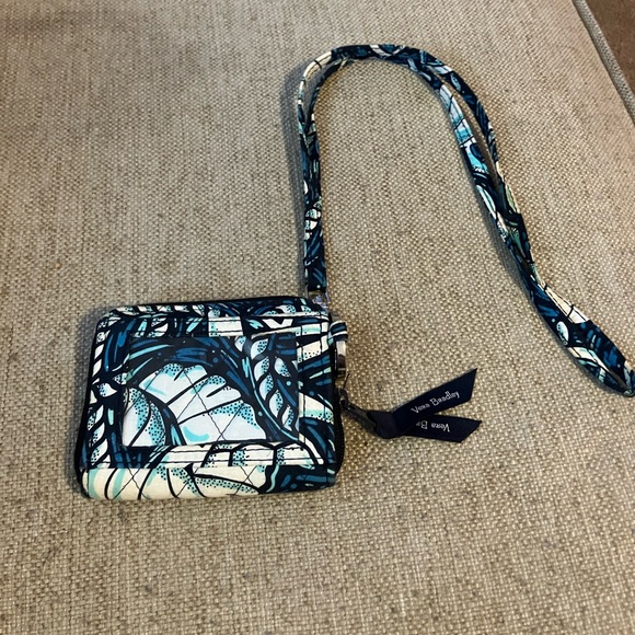 Vera Bradley Handbags - Vera Bradley blue and white wallet and lanyard